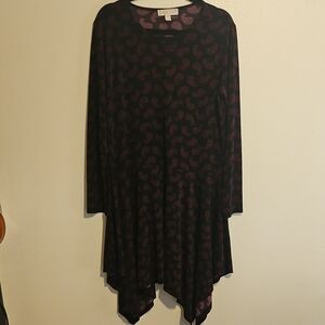 Michael Kors Black and Purple Asymmetrical Dress